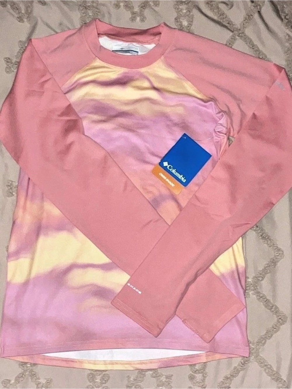 Columbia Omni-Shade Tie-Dye Long Sleeve Shirt Girls 14/16 NWT